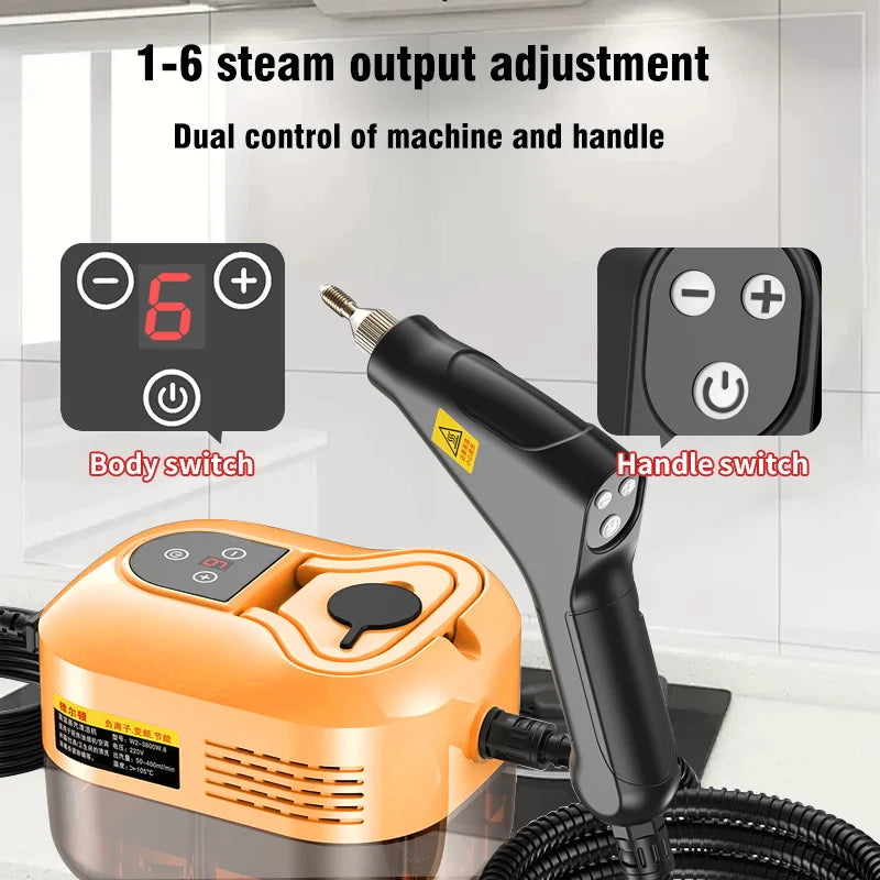 2500W Steam Cleaner High Pressure Temperature Steam Mop Sterilization Handhled Household Air Conditioner Kitchen Hood Car Washer