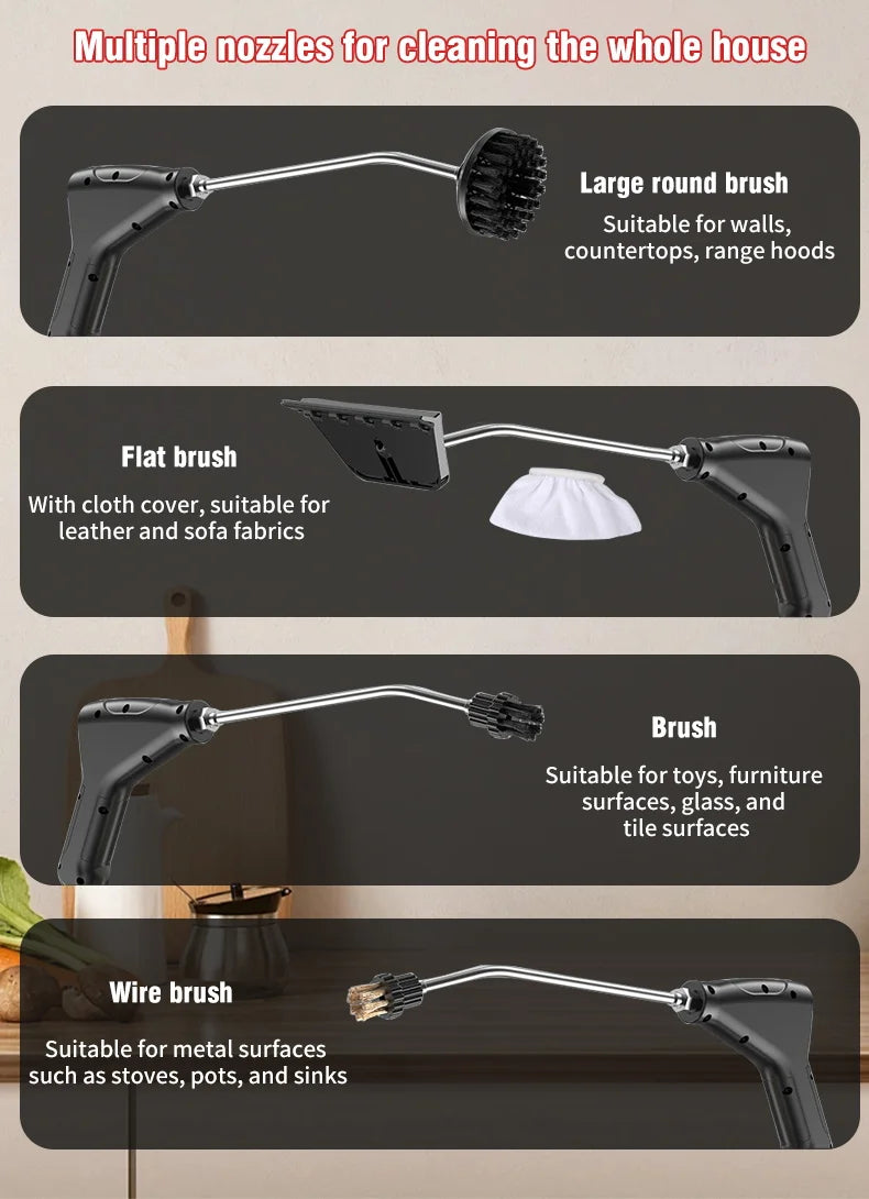 2500W Steam Cleaner High Pressure Temperature Steam Mop Sterilization Handhled Household Air Conditioner Kitchen Hood Car Washer