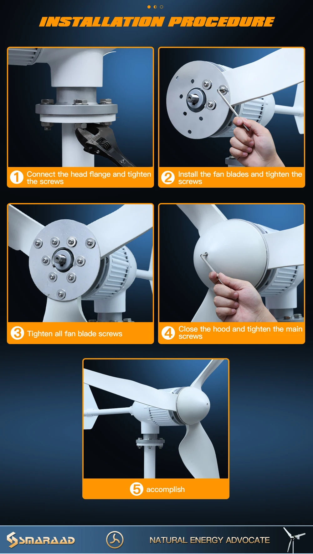 New Upgraded And More Powerful 5KW  Horizontal Wind Turbine Windmill Delivered From Polish Warehouse Low Speed Low Noise