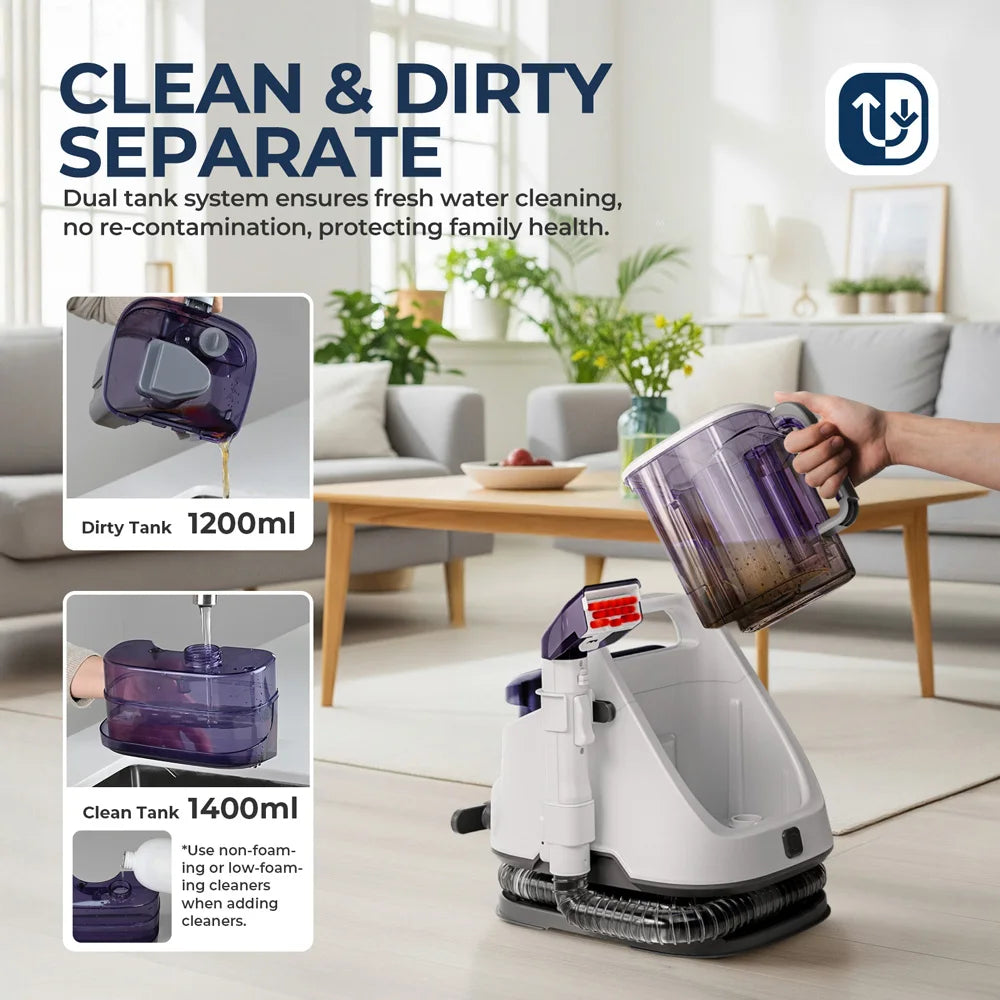 Multi-Purpose Portable Carpet Cleaner Upholstery Cleaner Machine Deep-Cleaning Shampooer for Home Use