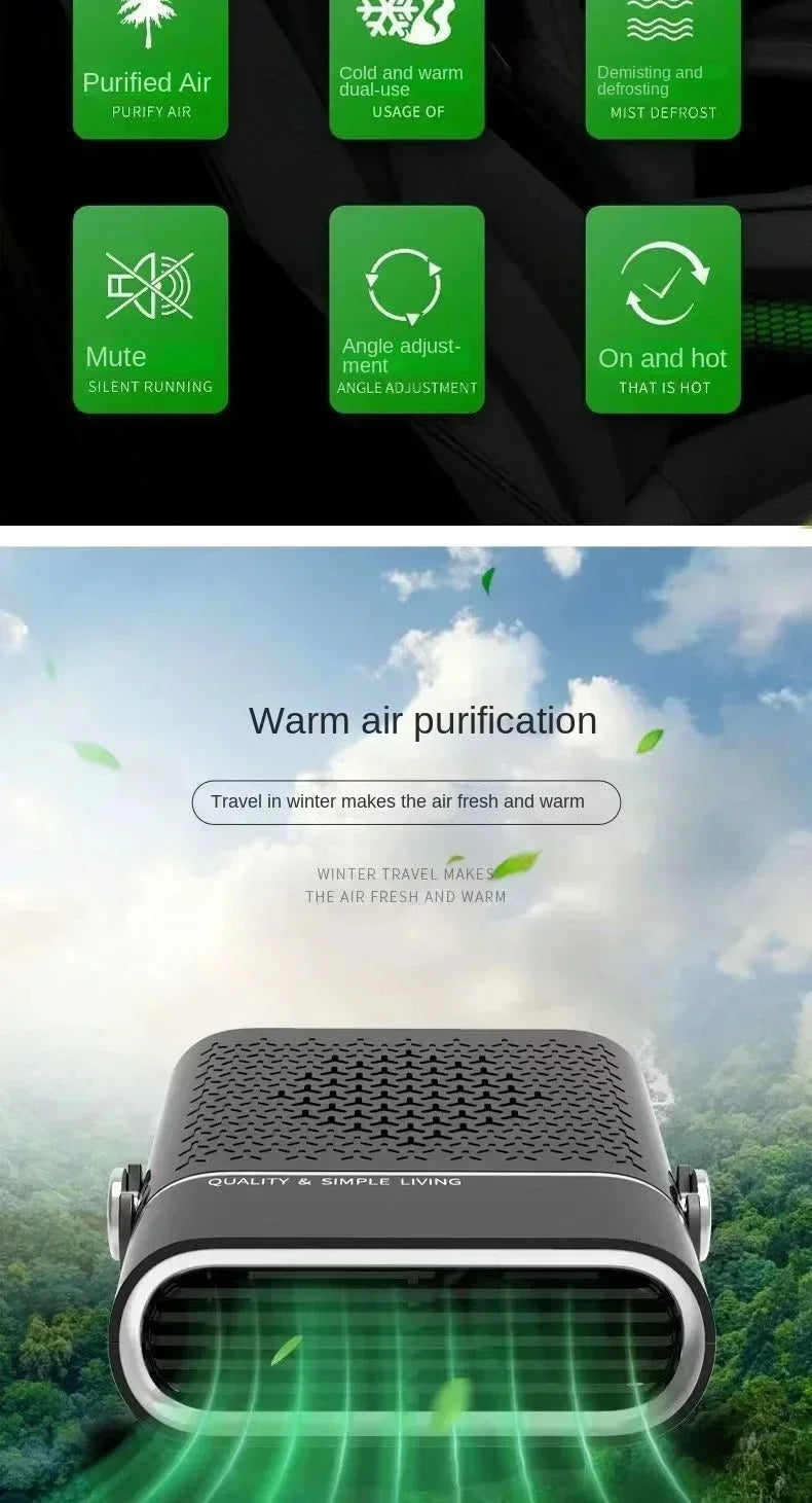 Xiaomi Portable Car Heater Car 12V Heater 24V Car Heater Windshield Automatic Defogging Defrost Heater Fast Heating 2025 New