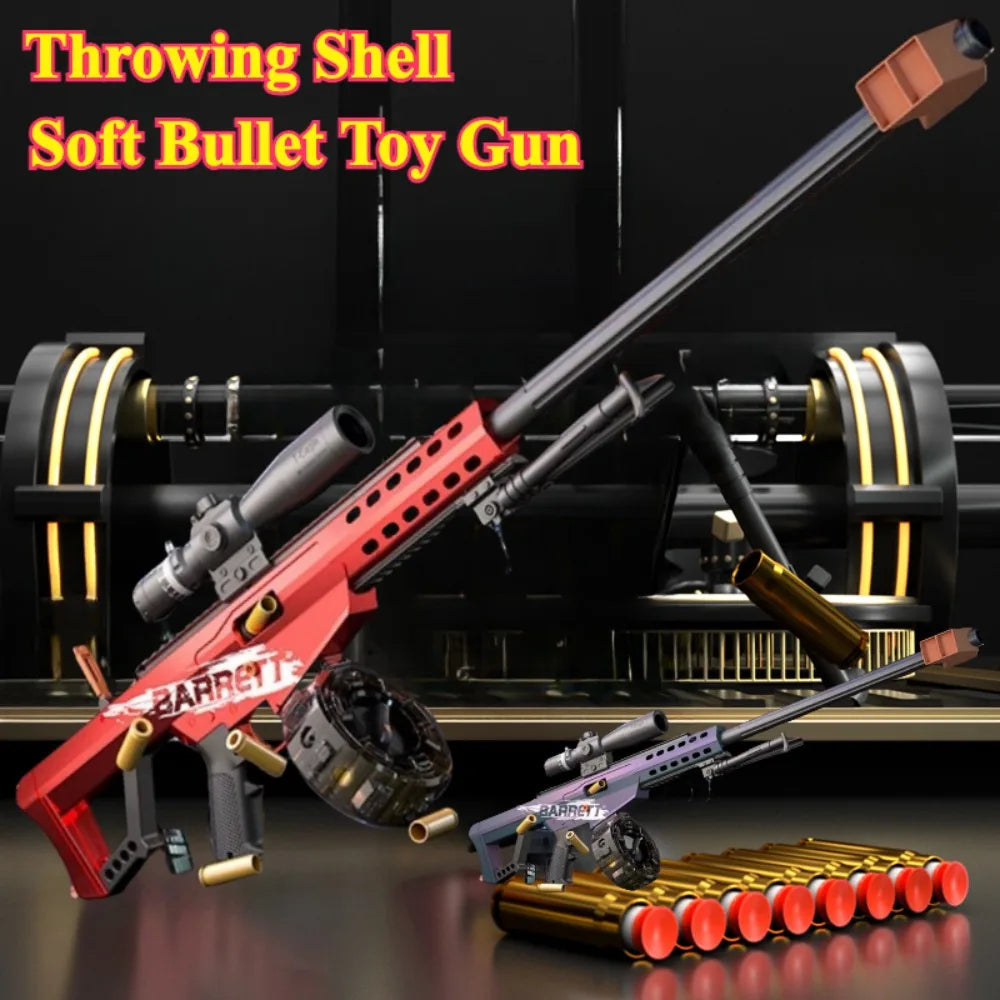 98K Upper Pressure Shell Ejection Soft Bullet Gun Can Fire Sniper Rifle Outdoor Battle Model Toy Manually Loaded Christmas Gift