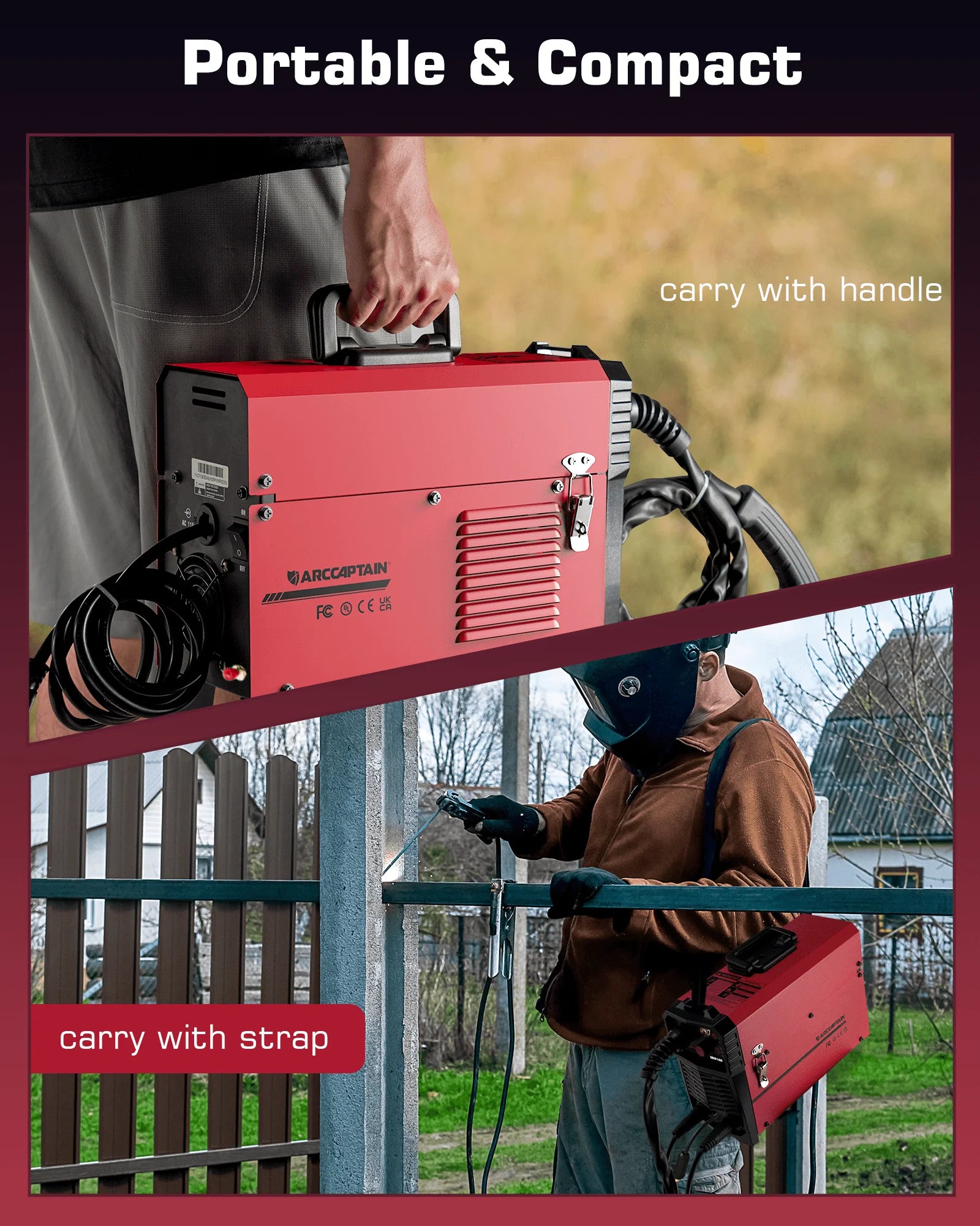 ARCCAPTAIN 4 in 1 220V 140Amp Semi-automatic MIG Welding Machine Lift Tig Argon ARC MMA Mig MAG Gas Welder IGBT Synergy Tools