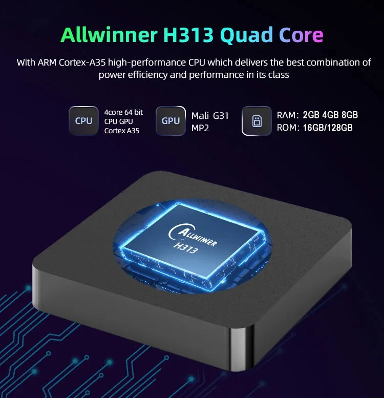 Q10 Android14 8K HDR10+ Smart TV Box Allwinner H313 128G Dual Wifi BT5.0 Set Top Box Media Player with Google Voice Assistant