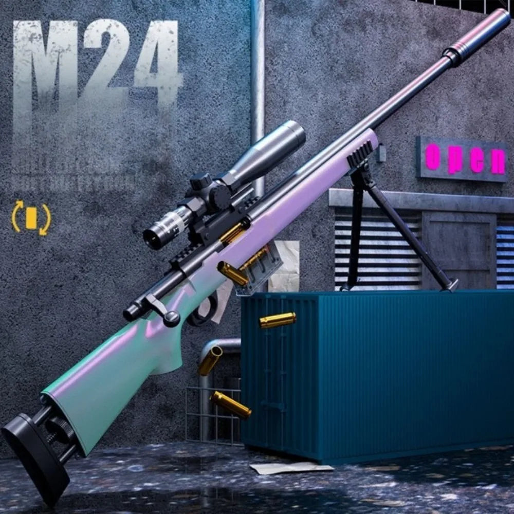 98K Upper Pressure Shell Ejection Soft Bullet Gun Can Fire Sniper Rifle Outdoor Battle Model Toy Manually Loaded Christmas Gift