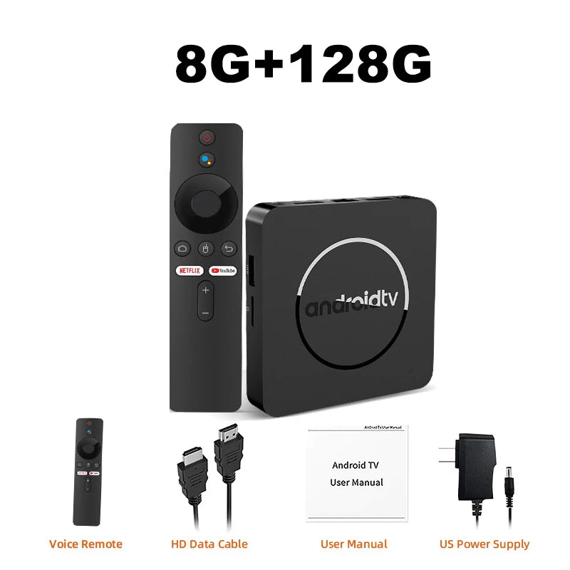 Q10 Android14 8K HDR10+ Smart TV Box Allwinner H313 128G Dual Wifi BT5.0 Set Top Box Media Player with Google Voice Assistant