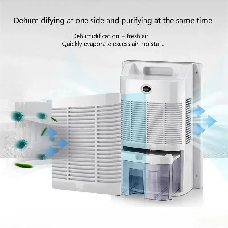 Dehumidifier and Air Purifier 2 in 1 Moisture Absorber Household Mute Bedroom Basement Remote Control Timing External Water Pipe