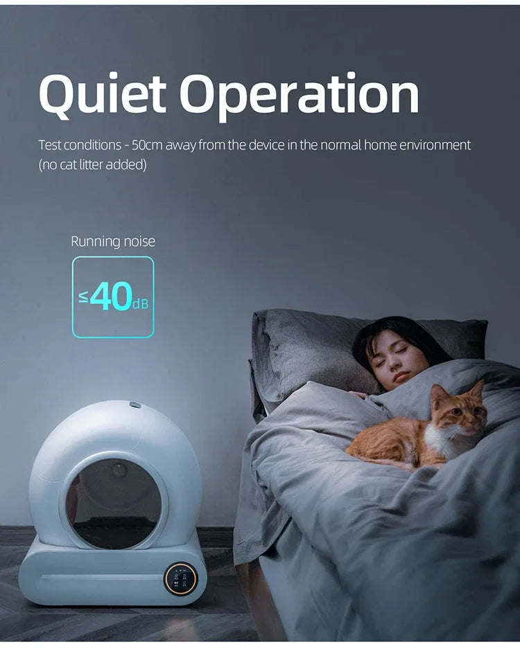 Smart Cat Litter Box Fully Automatic Large Capacity Cat Litter Box Semi-enclosed Smart Cat Toilet APP Remote Control
