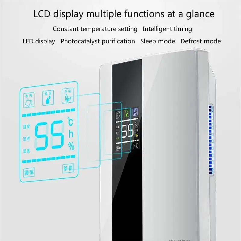 Dehumidifier and Air Purifier 2 in 1 Moisture Absorber Household Mute Bedroom Basement Remote Control Timing External Water Pipe