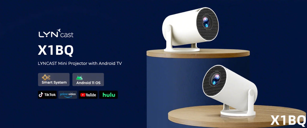 Upgraded HY300PRO Mini Projector with WiFi6 & BT5.4, Portable Beamer 4K Support, Auto Vertical Keystone 180° Rotation for Movies