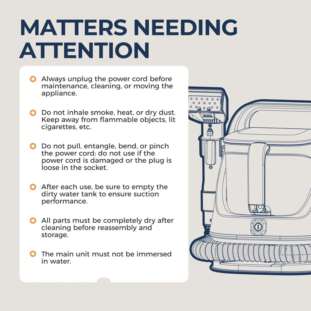 Multi-Purpose Portable Carpet Cleaner Upholstery Cleaner Machine Deep-Cleaning Shampooer for Home Use