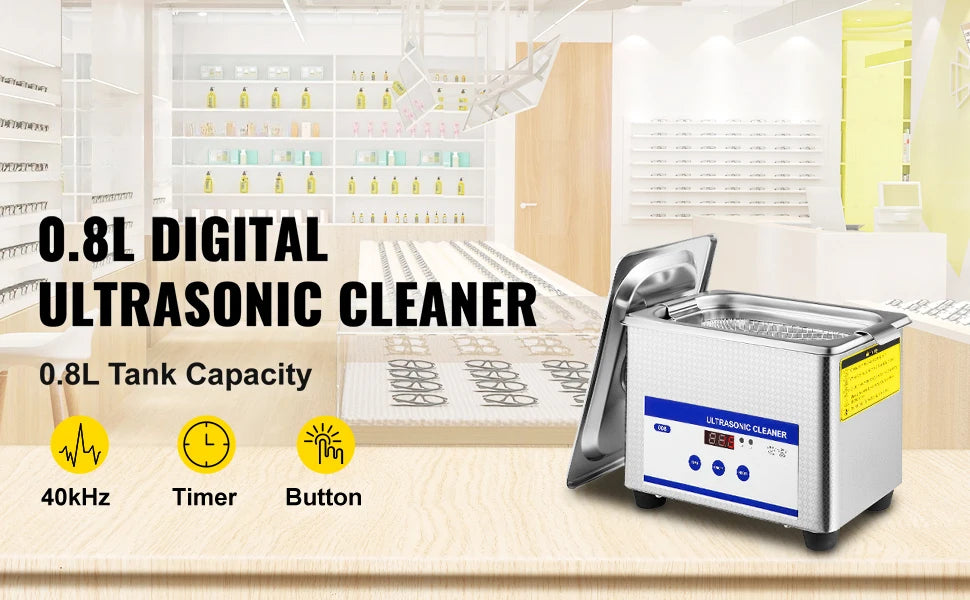 SucceBuy 800ml Ultrasonic Cleaner Portable Washing Machine 35W Mini Dishwasher Lave-Dishes Ultrasound Bath for Home Appliance