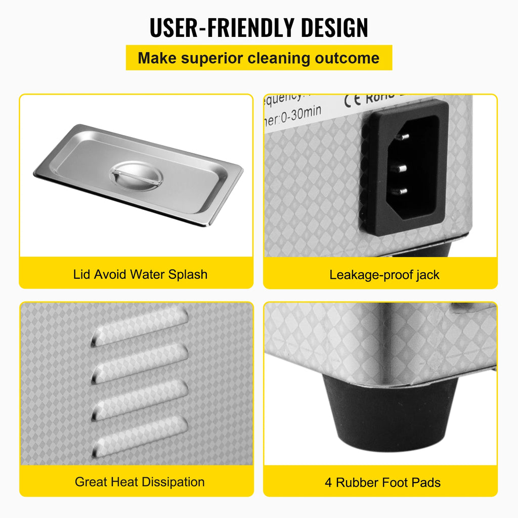 SucceBuy 800ml Ultrasonic Cleaner Portable Washing Machine 35W Mini Dishwasher Lave-Dishes Ultrasound Bath for Home Appliance