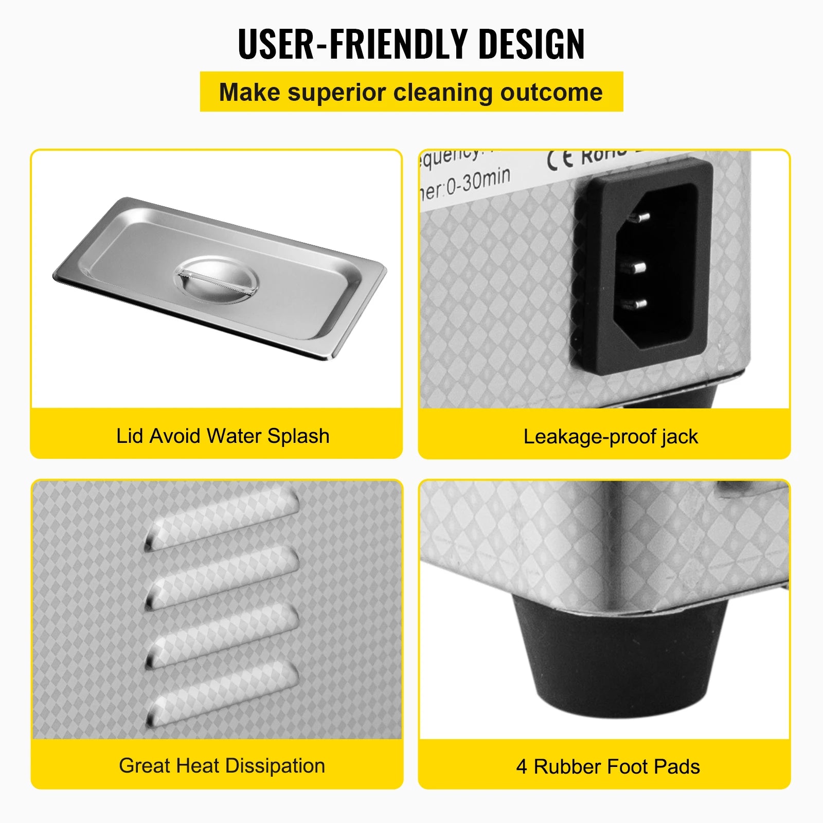 SucceBuy 800ml Ultrasonic Cleaner Portable Washing Machine 35W Mini Dishwasher Lave-Dishes Ultrasound Bath for Home Appliance