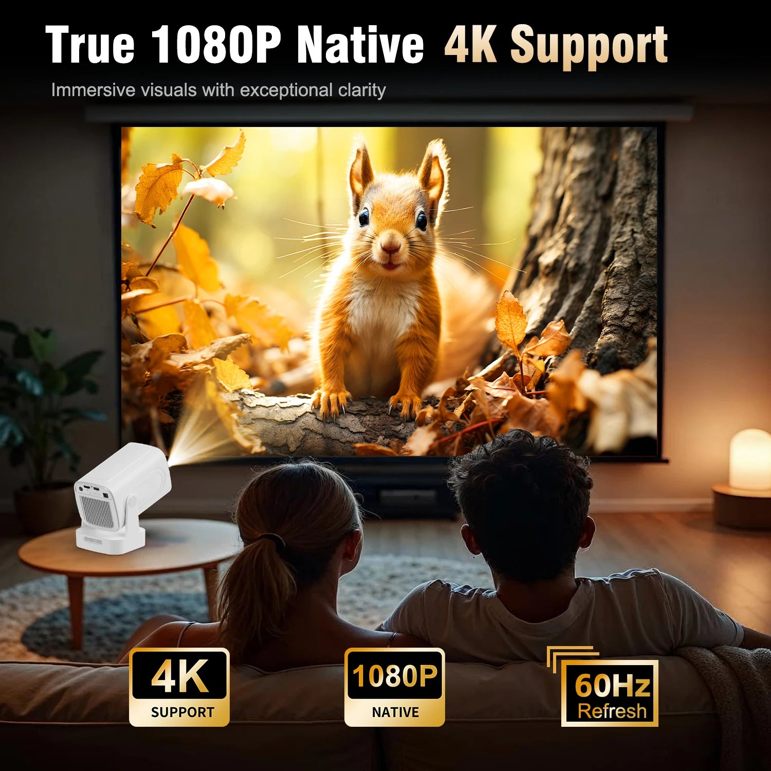 Magcubic HY310 Android 11 Projector 4K Native 1080P Auto Focus Native 330ANSI Dual Wifi BT5.4 Air Mouse Voice Home Outdoor Movie