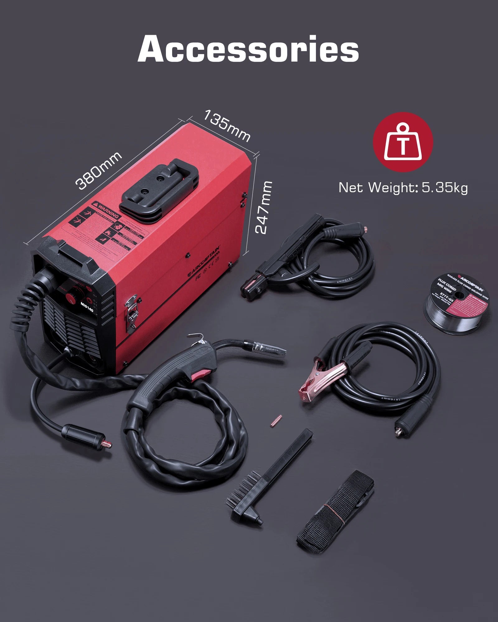 ARCCAPTAIN 4 in 1 220V 140Amp Semi-automatic MIG Welding Machine Lift Tig Argon ARC MMA Mig MAG Gas Welder IGBT Synergy Tools