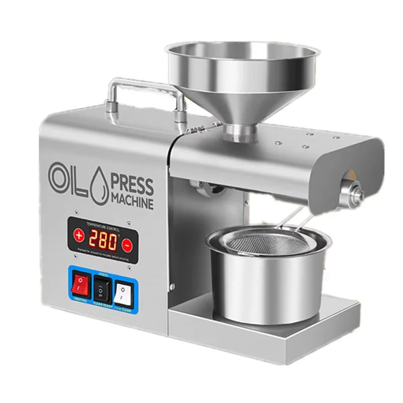 Stainless Steel Oil Press Machine Home Cold/Hot Oil Extractor for Peanut/Sesame/Sunflower Oil Press Machine For Small Business