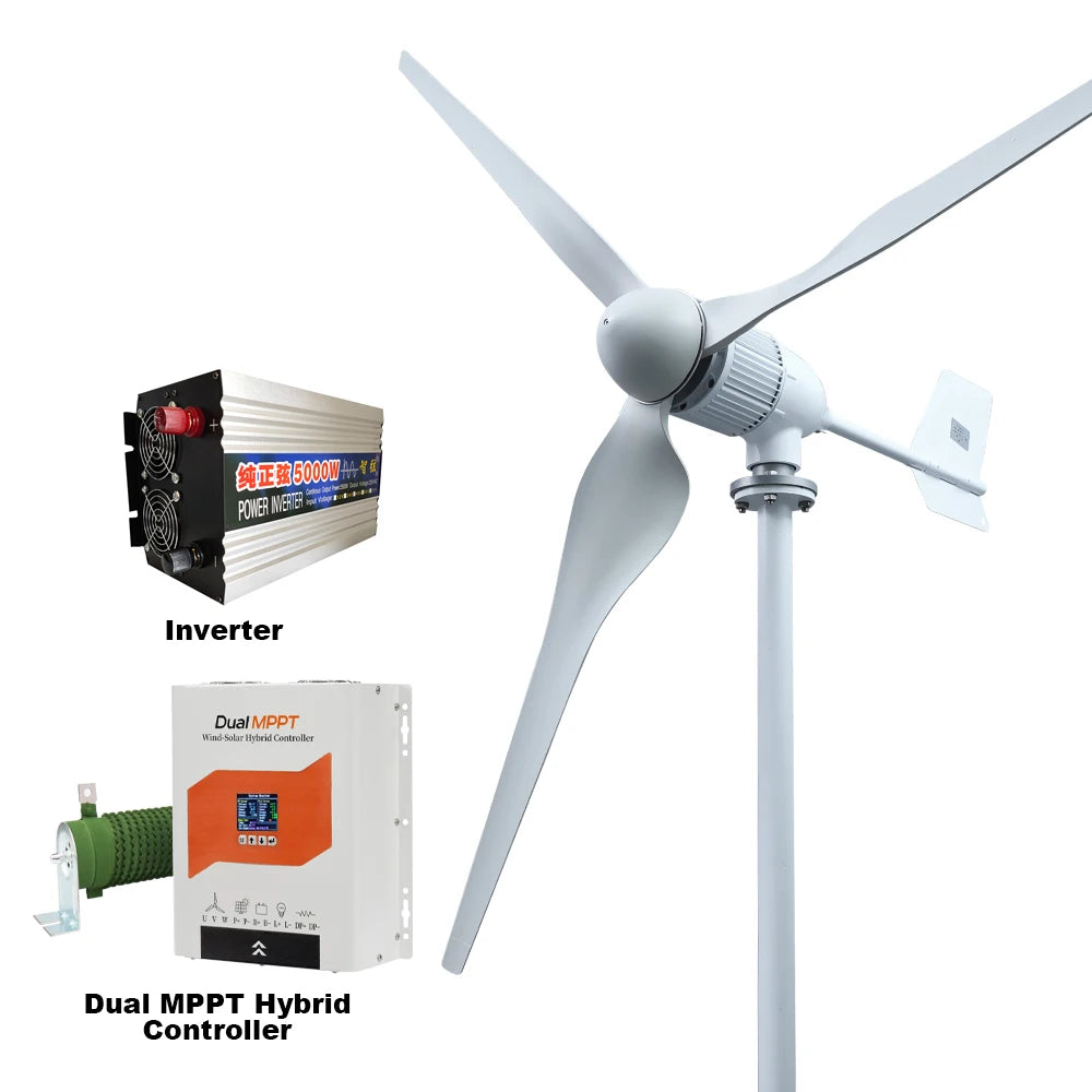 New Upgraded And More Powerful 5KW  Horizontal Wind Turbine Windmill Delivered From Polish Warehouse Low Speed Low Noise