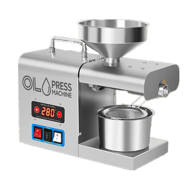 Stainless Steel Oil Press Machine Home Cold/Hot Oil Extractor for Peanut/Sesame/Sunflower Oil Press Machine For Small Business