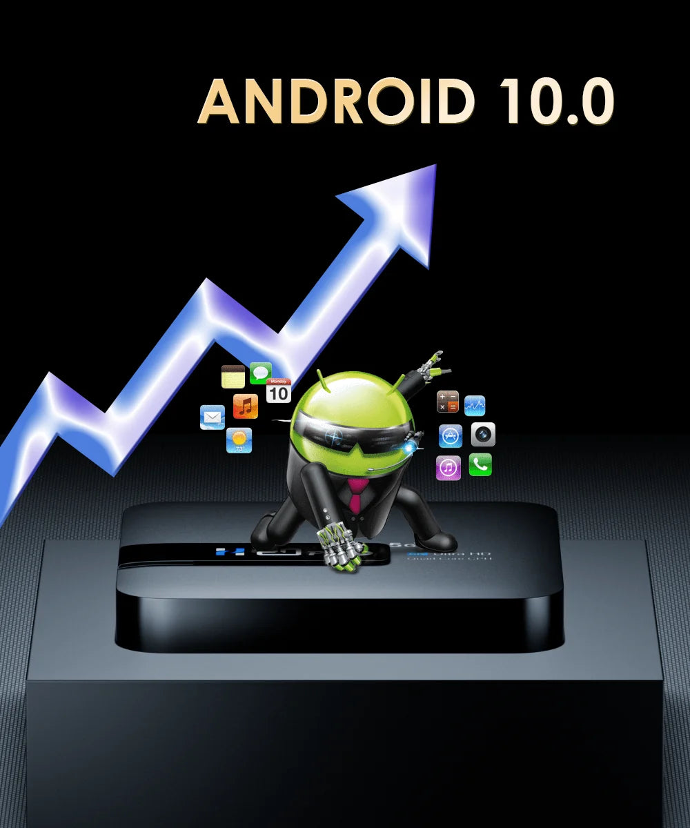 H20PRO Android TV Box Android 10.0 2GB 16GB 2.4&5G WIFI 4K Media Player TV Box Android Play Store Very Fast 1080P Set Top Box