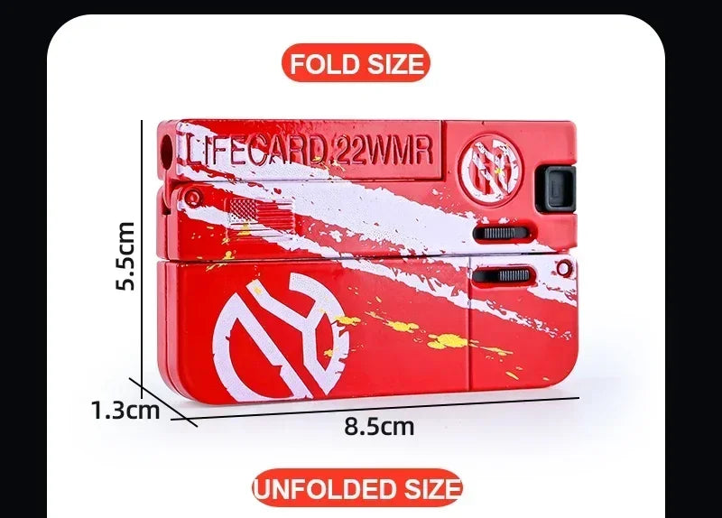 New Upgraded Lifecard Metal Folding Gun Toy for Kids Adult, Pistol Toys Gun With Soft Bullets Alloy Shooting Model For Adults