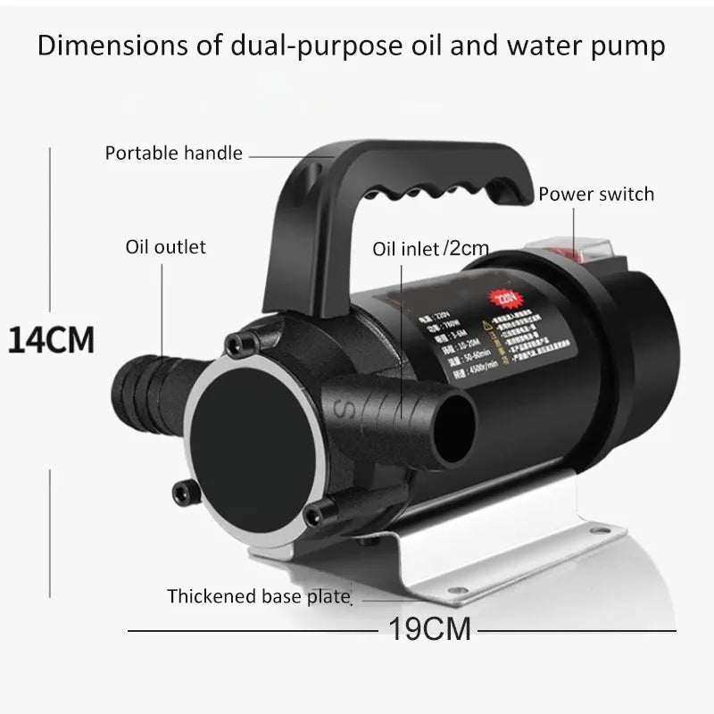 12V 24V 220V Oil Water Dual Purpose Pump Electric Self-Priming Pump Diesel Pump Oil Extractor Pump Water Pump Household Tanker