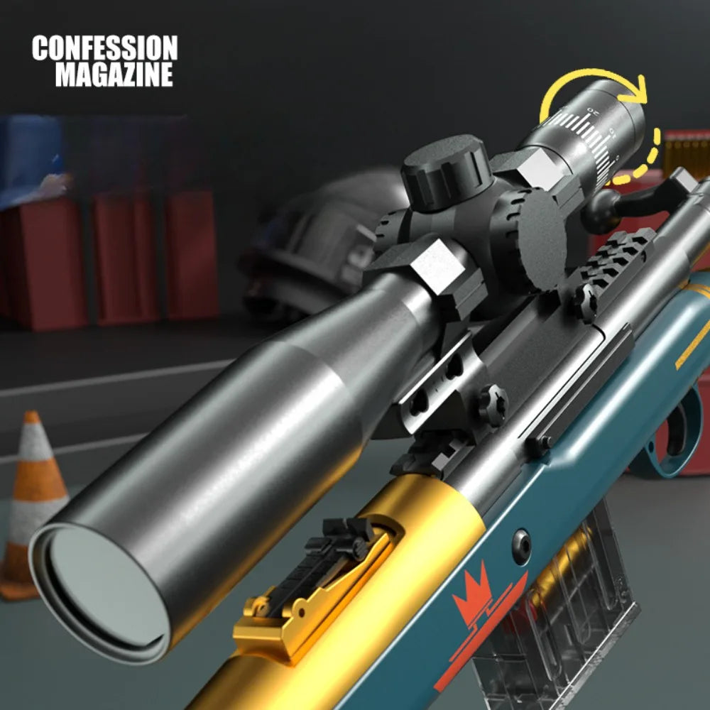 98K Upper Pressure Shell Ejection Soft Bullet Gun Can Fire Sniper Rifle Outdoor Battle Model Toy Manually Loaded Christmas Gift