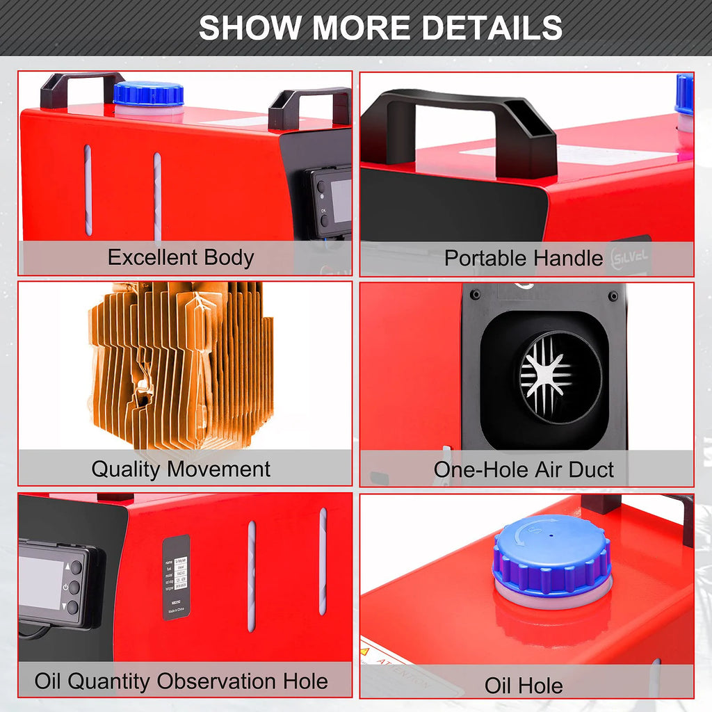 Diesel Parking Heater 12V Diesel Air Heater 8000W Diesel Parking Heater with Muffler for Cars Buses Trucks Engineering Veh