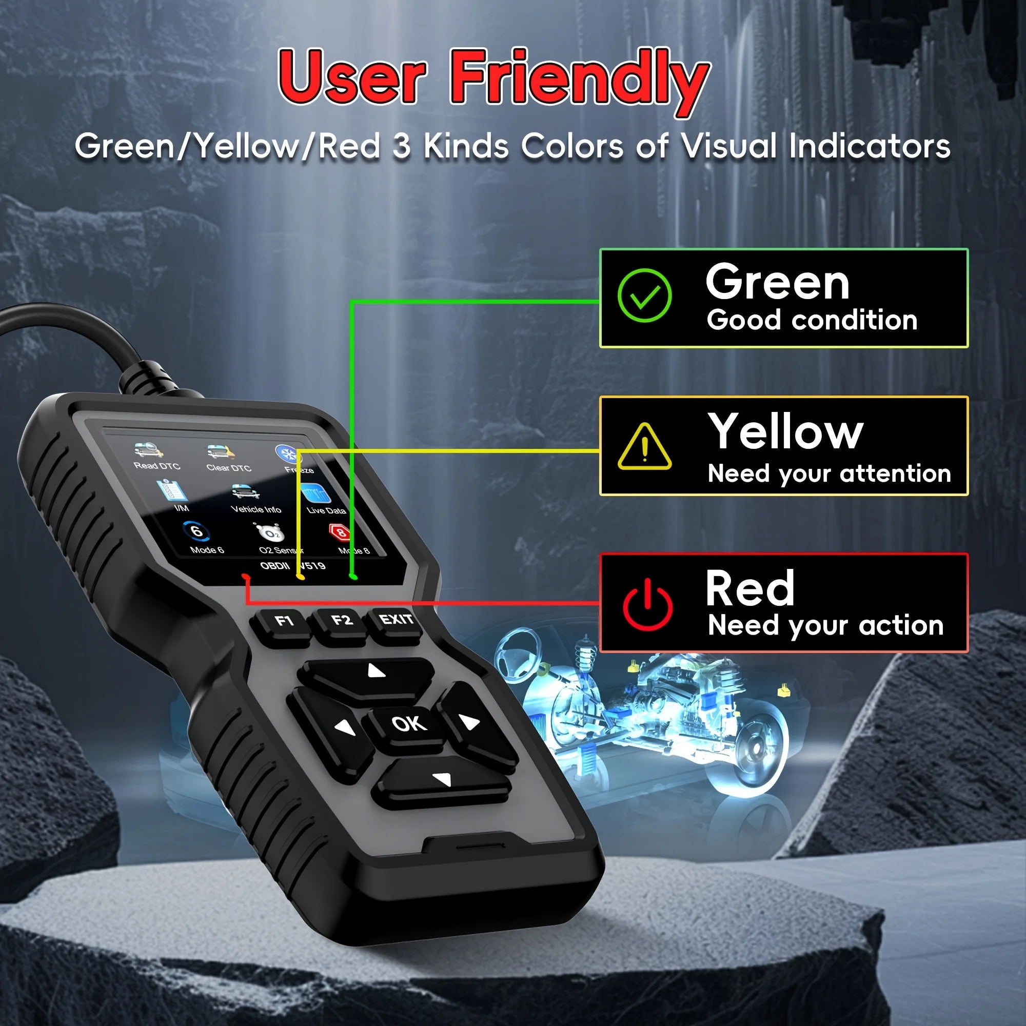 Advanced OBD2 Scanning Diagnostic Tool | Professional Engine Code Reader And Reset | Real-Time Data Diagnostic Reading Tool