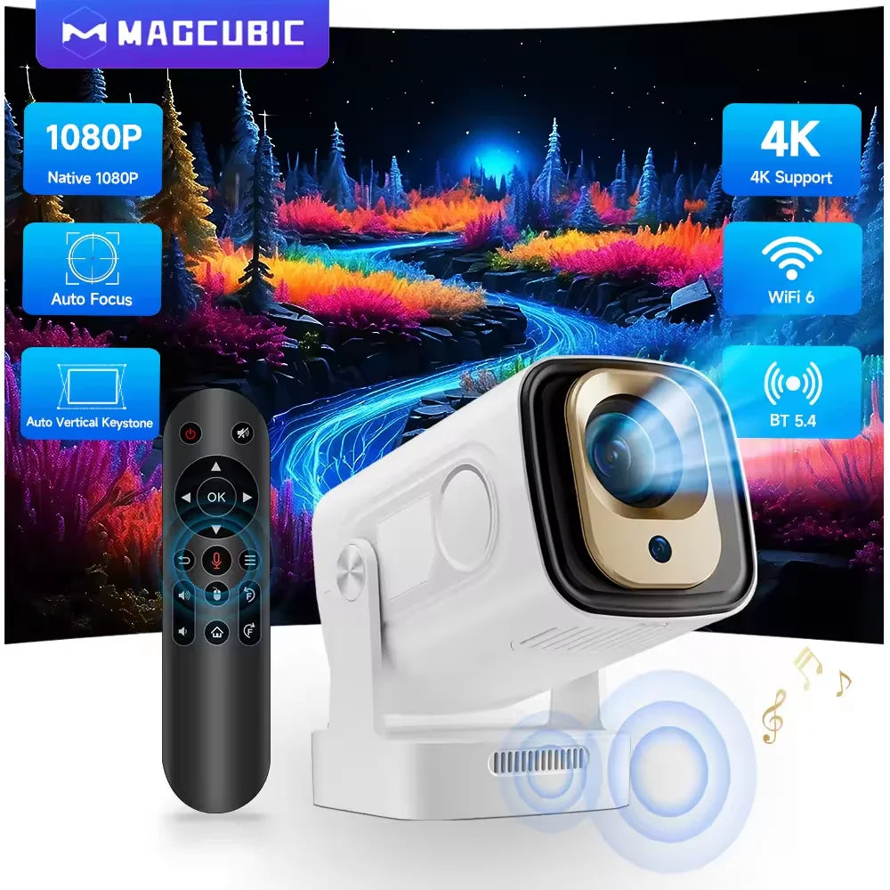 Magcubic HY310 Android 11 Projector 4K Native 1080P Auto Focus Native 330ANSI Dual Wifi BT5.4 Air Mouse Voice Home Outdoor Movie