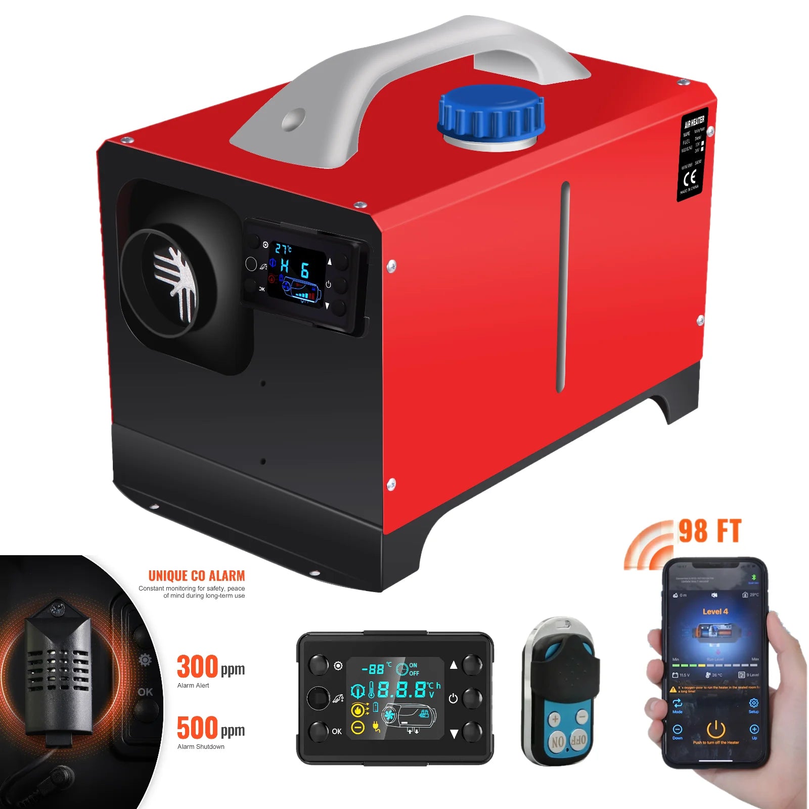 Diesel Parking Heater 12V Diesel Air Heater 8000W Diesel Parking Heater with Muffler for Cars Buses Trucks Engineering Veh