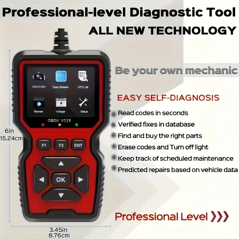 Advanced OBD2 Scanning Diagnostic Tool | Professional Engine Code Reader And Reset | Real-Time Data Diagnostic Reading Tool