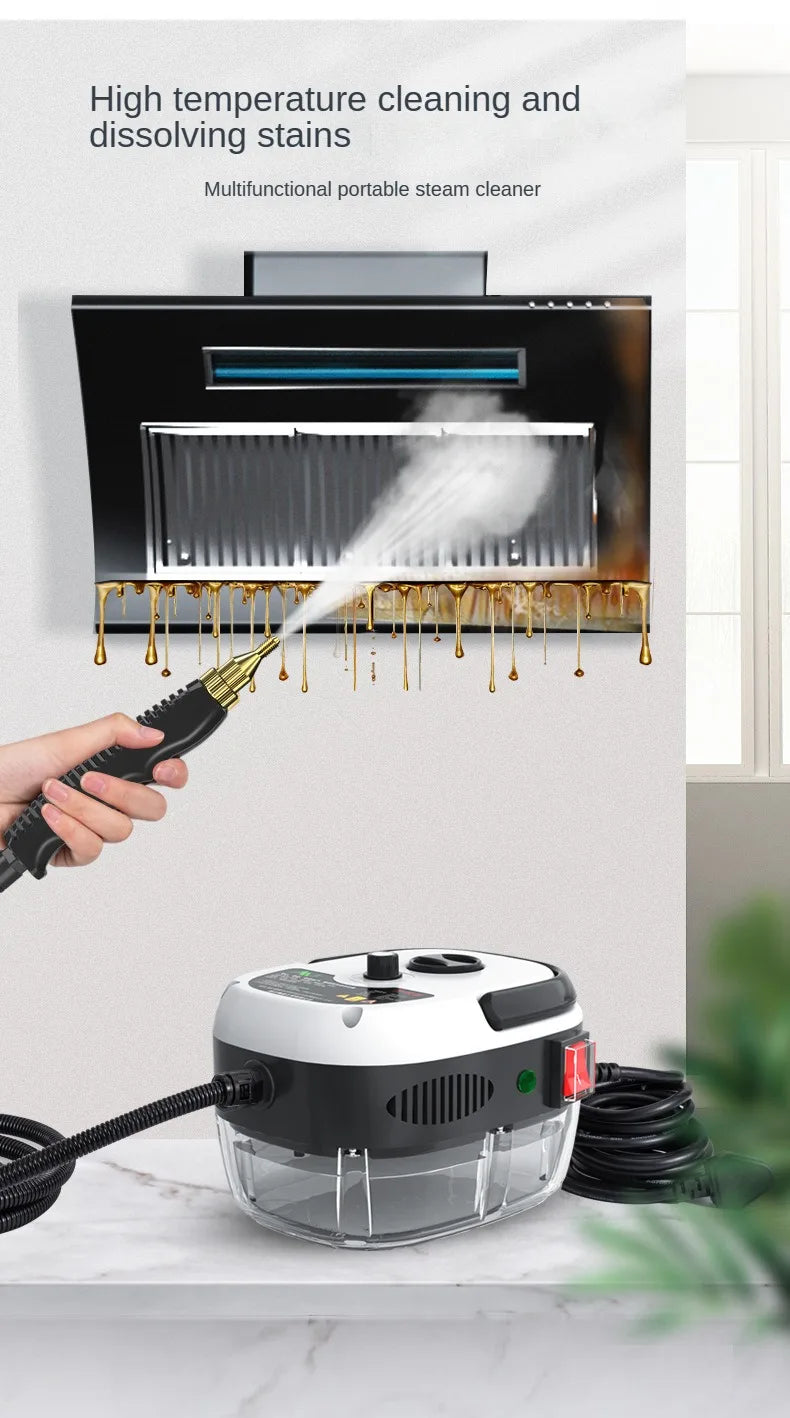 2500W Steam Cleaner High Pressure Temperature Steam Mop Sterilization Handhled Household Air Conditioner Kitchen Hood Car Washer