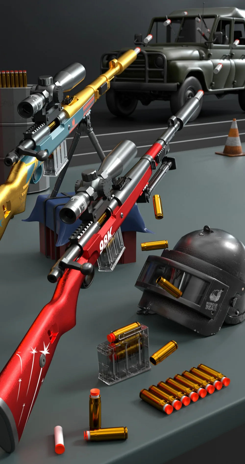 98K Upper Pressure Shell Ejection Soft Bullet Gun Can Fire Sniper Rifle Outdoor Battle Model Toy Manually Loaded Christmas Gift