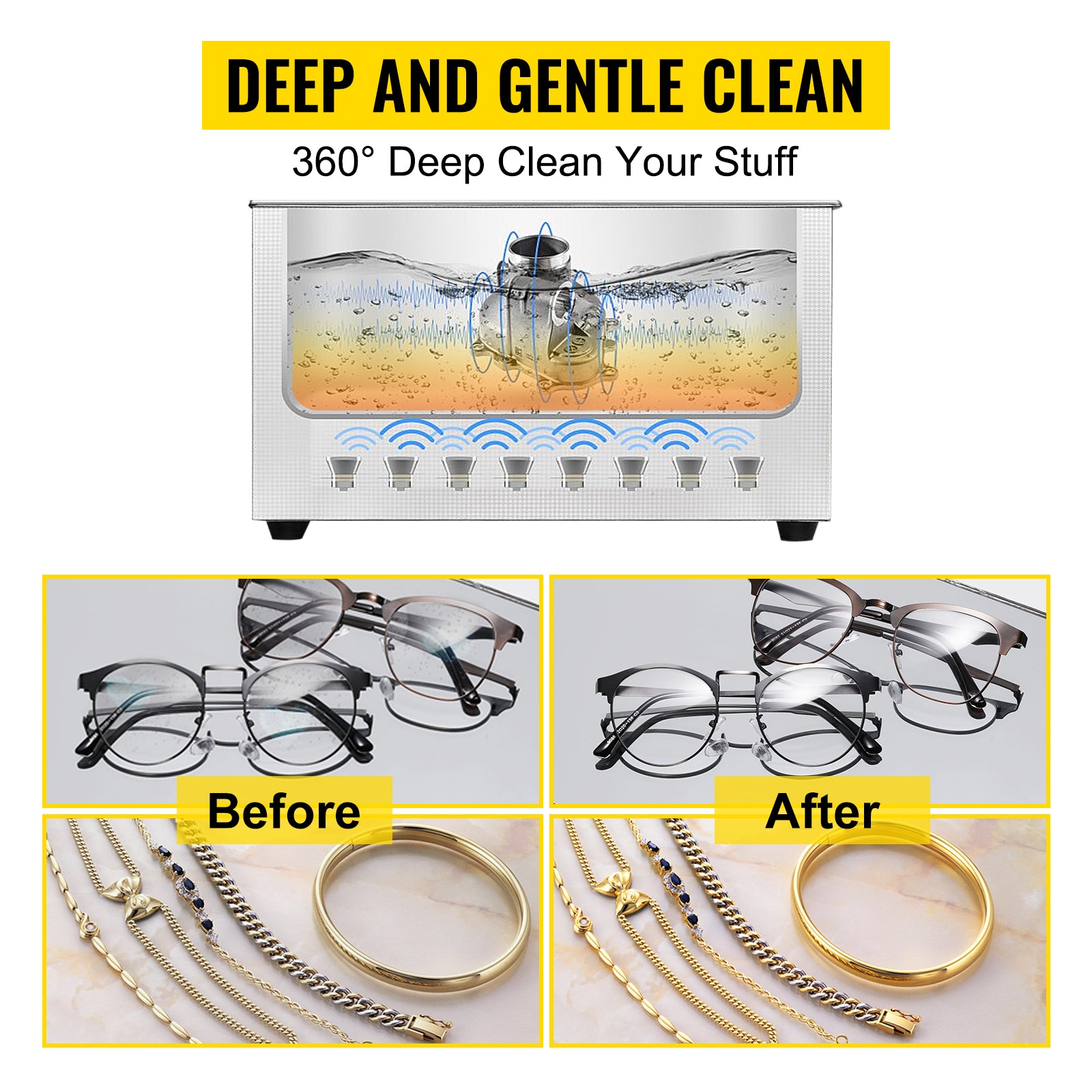 SucceBuy 800ml Ultrasonic Cleaner Portable Washing Machine 35W Mini Dishwasher Lave-Dishes Ultrasound Bath for Home Appliance